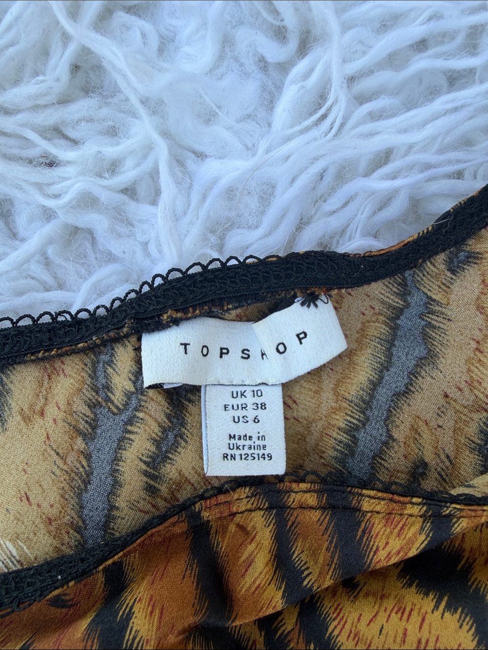Topshop Tiger-Print Midi Skirt - Brown and Orange Animal Stripe - Picture 6 of 9